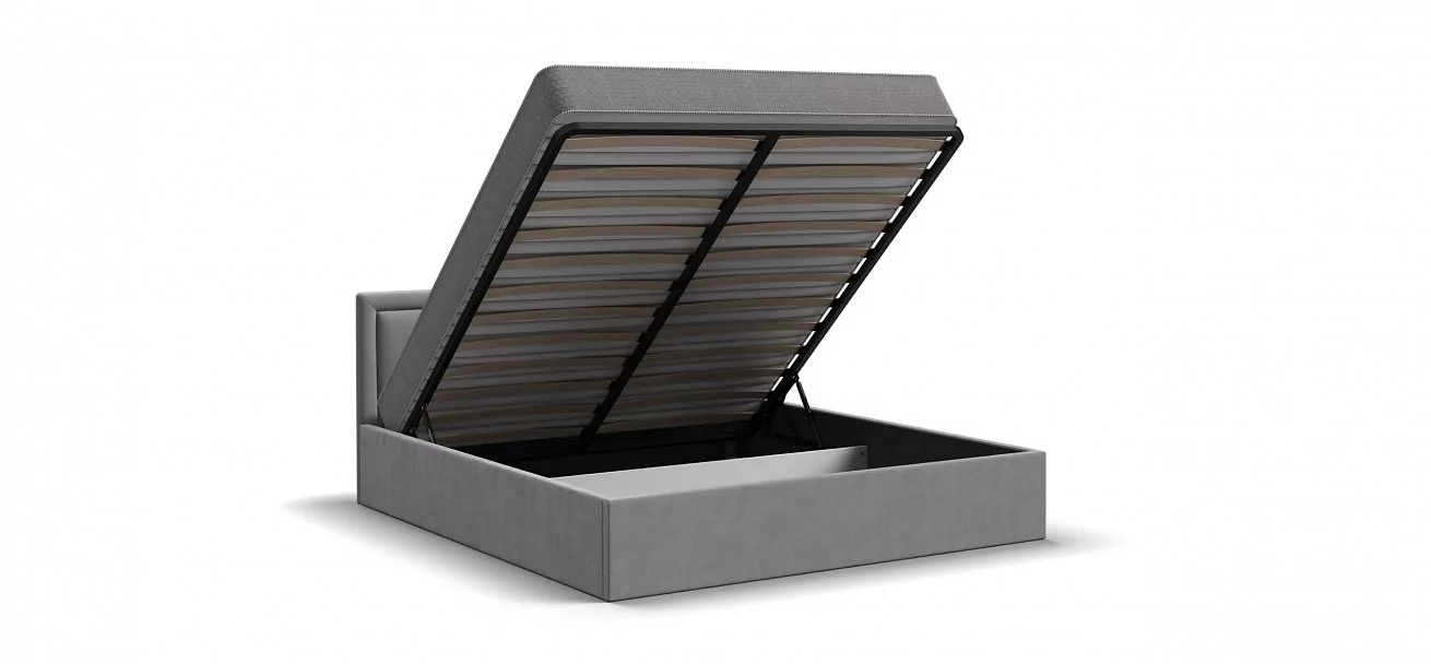 МП Фрея Кровать+ПМ 160*200 велюр Монолит сталь
