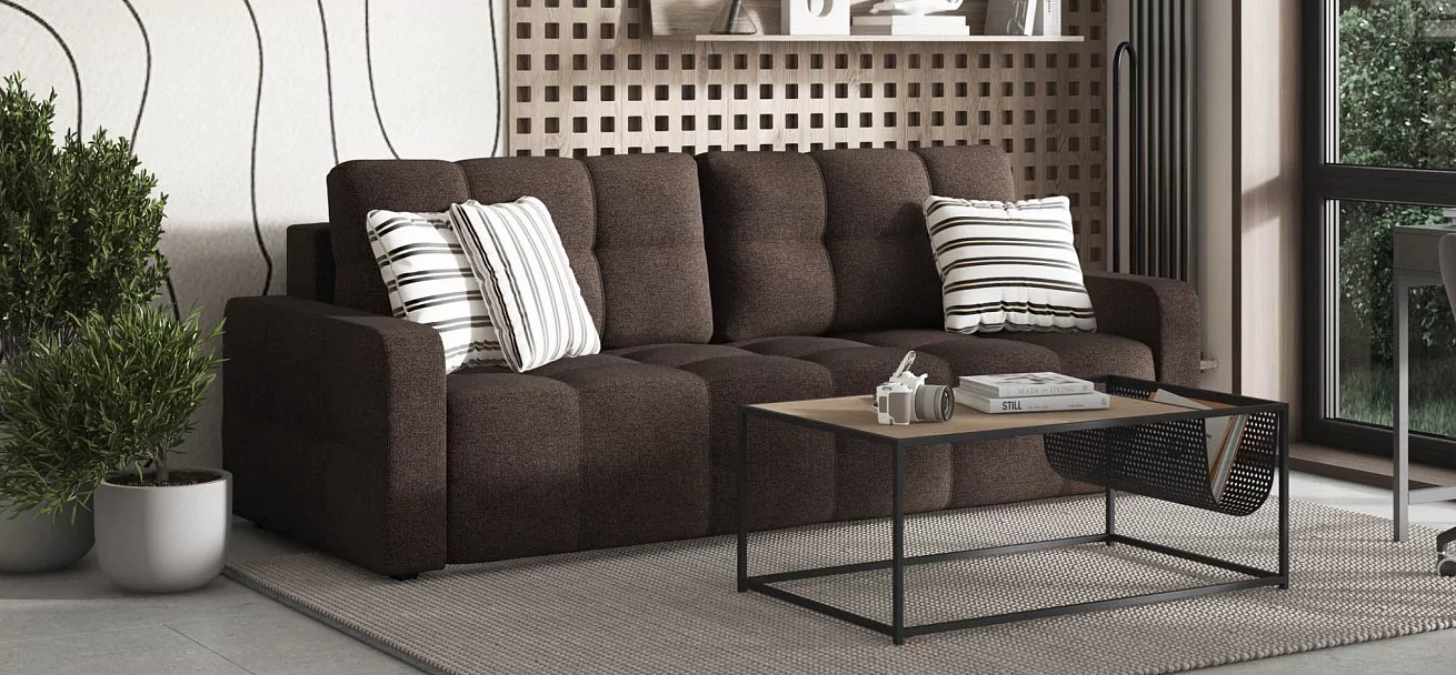 Диван Денди Рогожка Мальмо шоколад