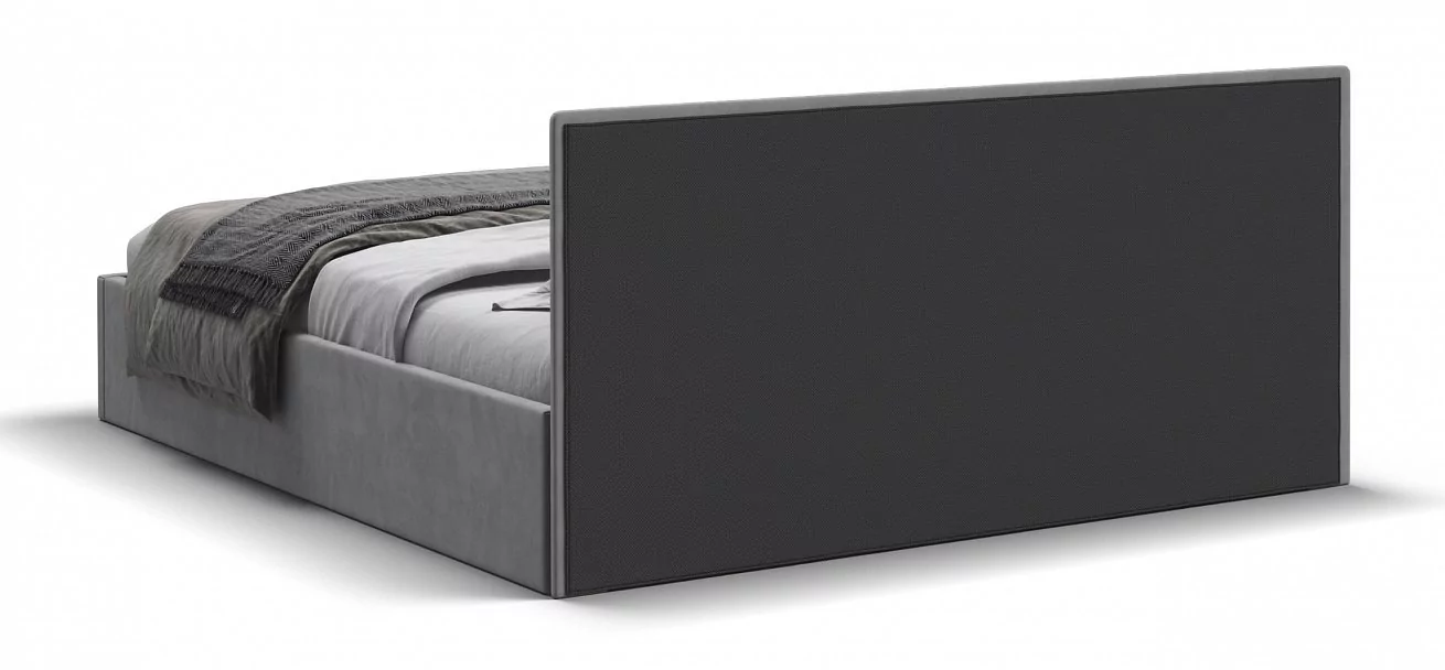 МП Фрея Кровать+ПМ 160*200 велюр Монолит сталь