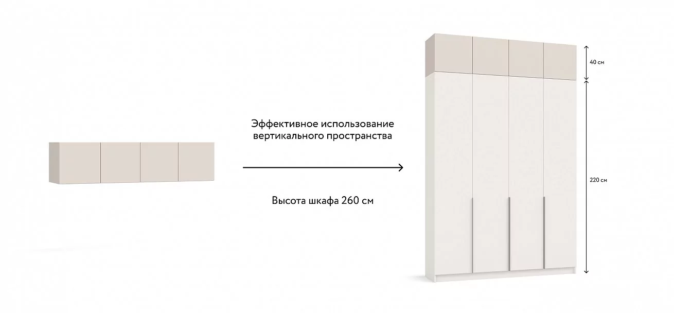 Антресоль 160 4Д Кашемир