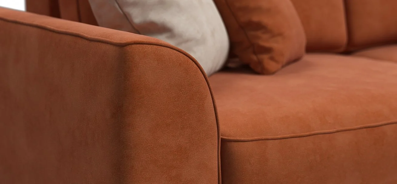 Диван Кинг Про Велюр Алькантара оранж