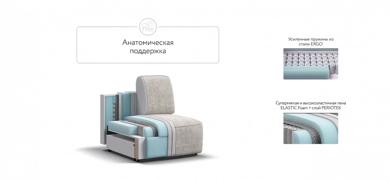 Кинг Модуль спальное место Шенилл Смарт кварц