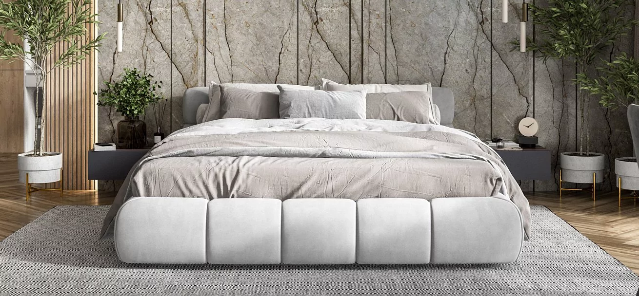 Босс Дрим Кровать+ПМ 160*200 Велюр Монолит сталь