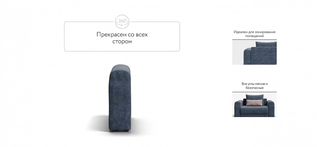 Ричмонд Модуль подлокотник 2 шт. Велюр Роял синий