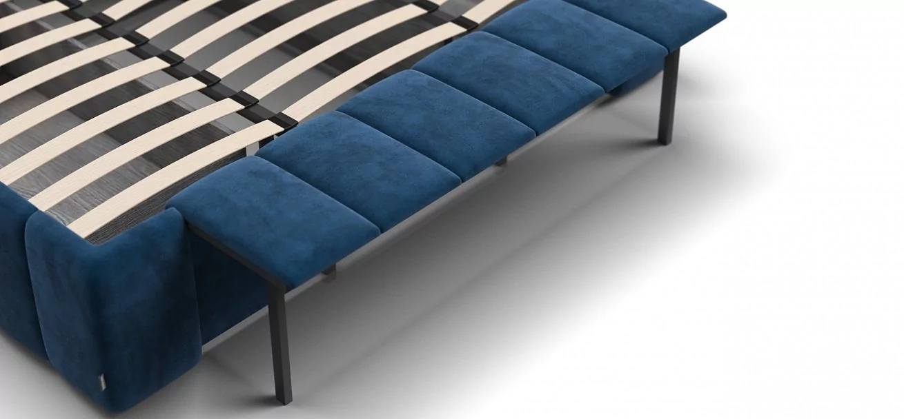 Босс ХО Кровать 180*200 Велюр Монолит синий