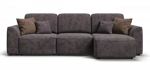 Угловой диван Кинг Велюр Алькантара серый