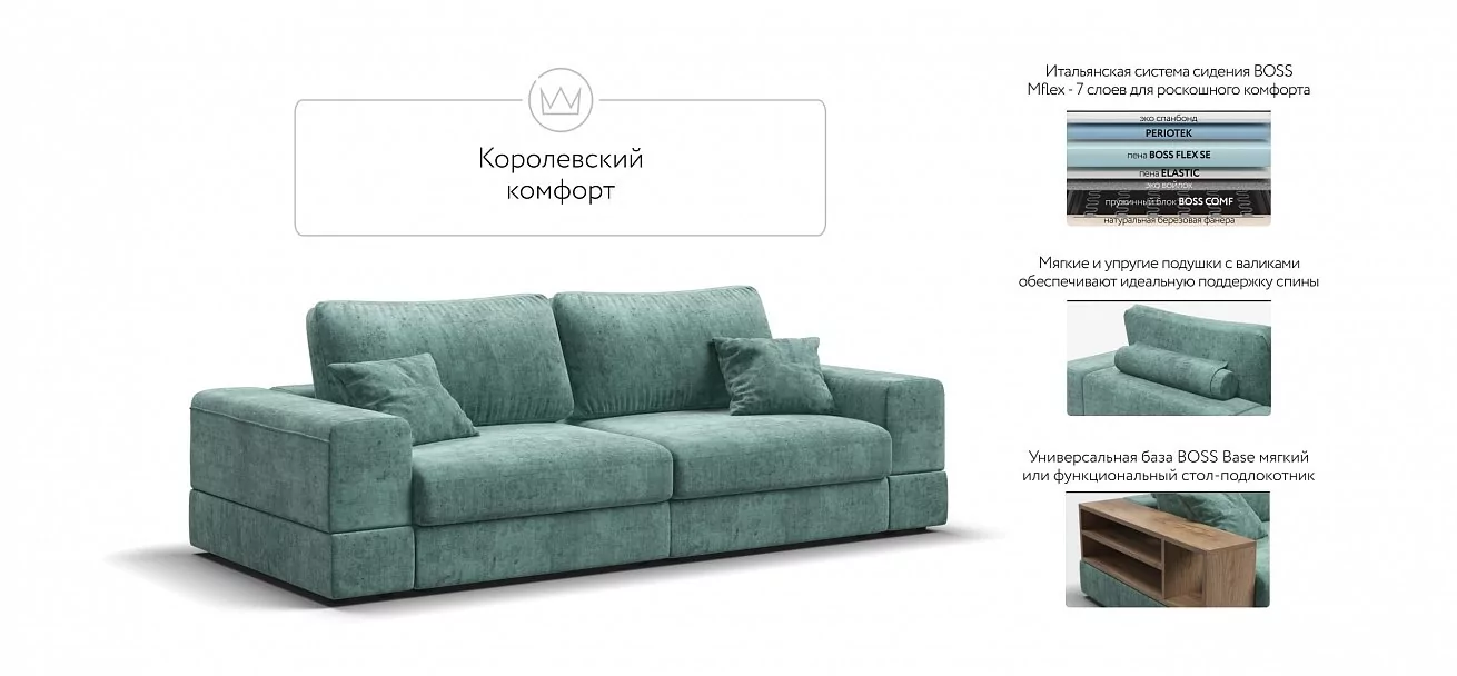 Диван-кровать Босс Модуль Шенилл Глосс минт