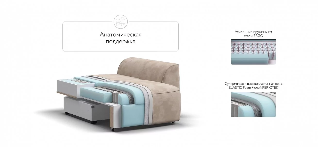 Кресло Кинг Модуль Велюр Алькантара пепел