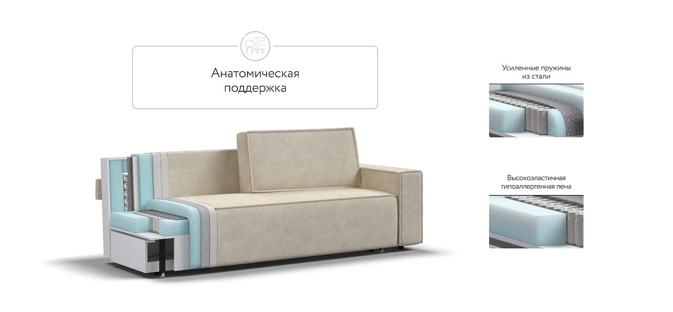 Диван Норд Велюр Реал бежевый