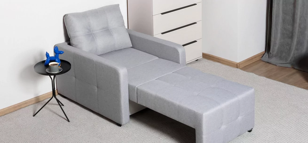 Босс Лофт кресло-кровать	Велюр Монолит сталь